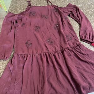 NWT Target Xhileration Maroon Cold Shoulder Dress Size M Above the Knee Summer